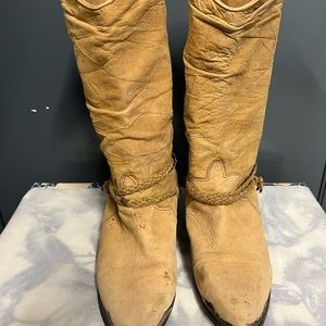Vintage Suede Y2K Zodiac Cowgirl Boots Size 7